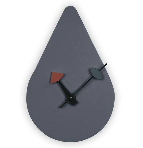 Manchester Modern Rain Drop Design Silent Non-Ticking Wall Clock, Dark Grey by LeisureMod