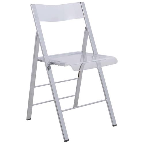 Menno Modern Clear Acrylic Folding Chair by LeisureMod