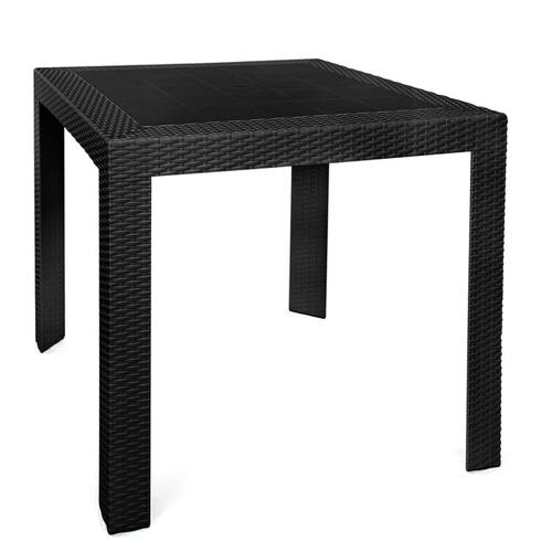 Mace Weave Design Outdoor Bistro Table Black by LeisureMod