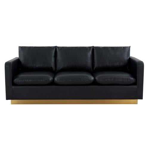 Mid Century Upholstered Leather Sofa