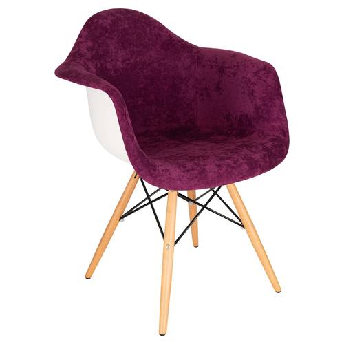 Willow Velvet Eiffel Wooden Base Accent Chair Purple by LeisureMod