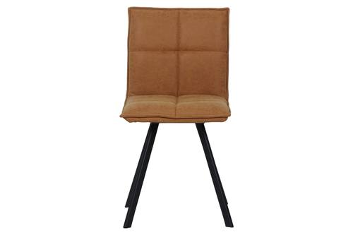 Wesley Modern Leather Dining Chair With Metal Legs, Light Brown by LeisureMod