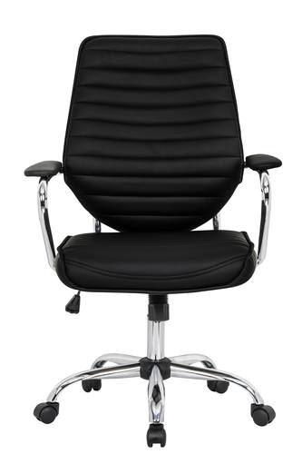 Winchester Black Home Leather Office Chair by LeisureMod