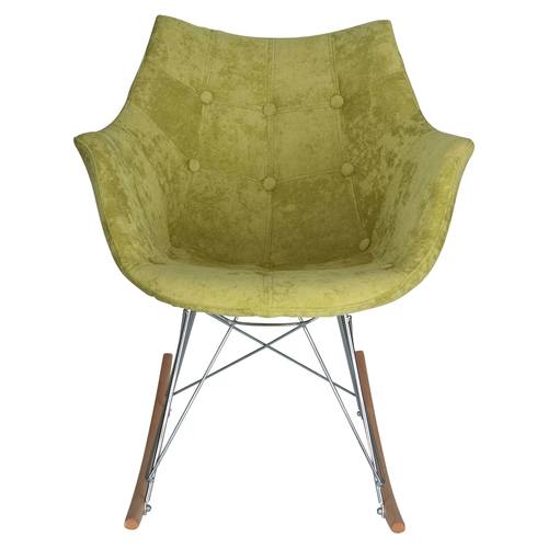 Willow Velvet Eiffel Base Rocking Chair, Lemon Green by LeisureMod