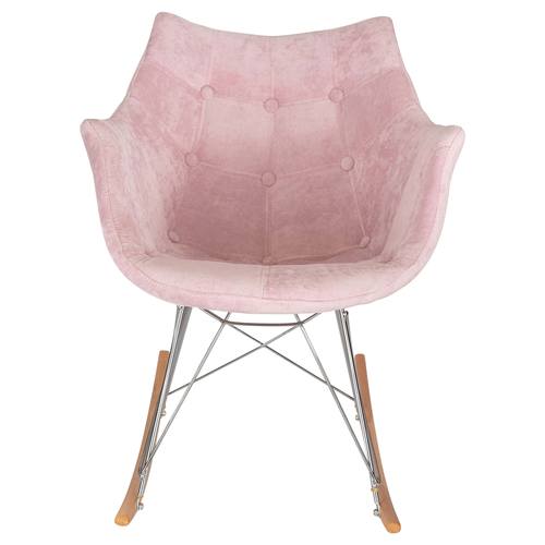 Willow Velvet Eiffel Base Rocking Chair, Pink by LeisureMod