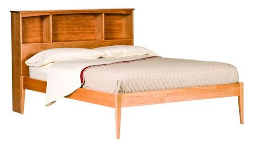 Luna Basic Natural Platform Bed w/Bookcase Headboard by Comfort Pure