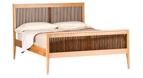 Luna Heritage Natural Platform Bed w/Walnut Spindles by Comfort Pure