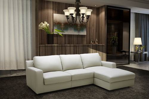 Lauren Premium Italian Leather Sectional Sofa Sleeper by J&M Furniture