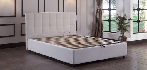Manila Platform Bed w/Headboard Queen Size Escudo White by Istikbal Furniture