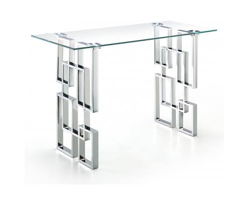 Alexis Chrome Top Glass Console Table by Meridian Furniture