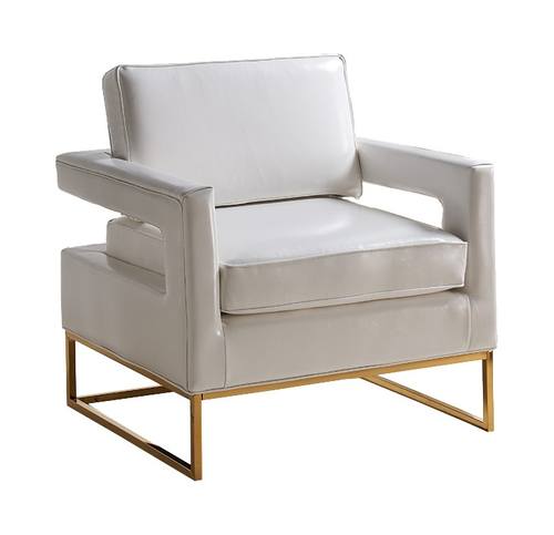 Amelia White Leather Accent Chair by Meridian Furniture