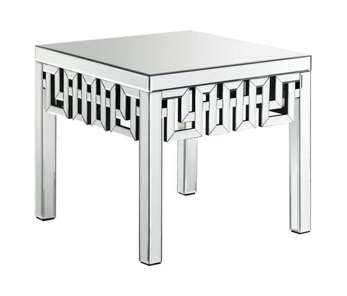 Aria White Glass End Table by Meridian Furniture