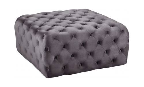 Ariel Grey Velvet Ottoman Bench by Meridian Furniture