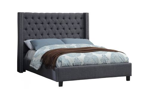 Ashton Grey Linen Bed by Meridian Furniture