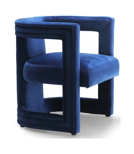Blair Navy Blue Velvet Accent Chair by Meridian Furniture