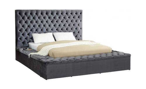 Bliss Grey Velvet Bed by Meridian Furniture