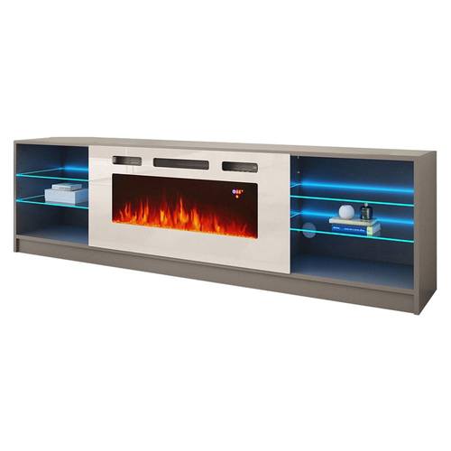 Boston WH01 Electric Fireplace Modern 79" TV Stand by Meble Furniture