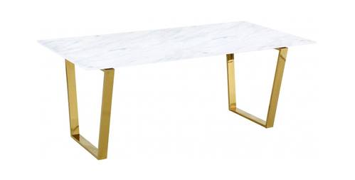 Cameron Gold Stainless Steel Dining Table by Meridian Furniture
