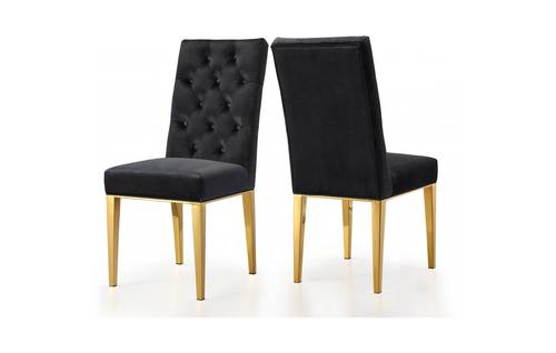 Capri Black Velvet Dining Chairs (Set of 2) by Meridian Furniture