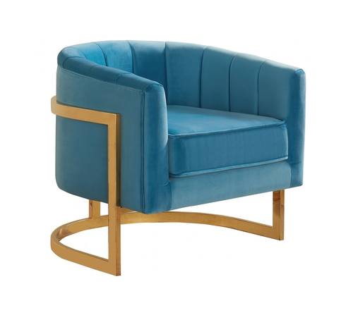 Carter Aqua Velvet Accent Chair by Meridian Furniture