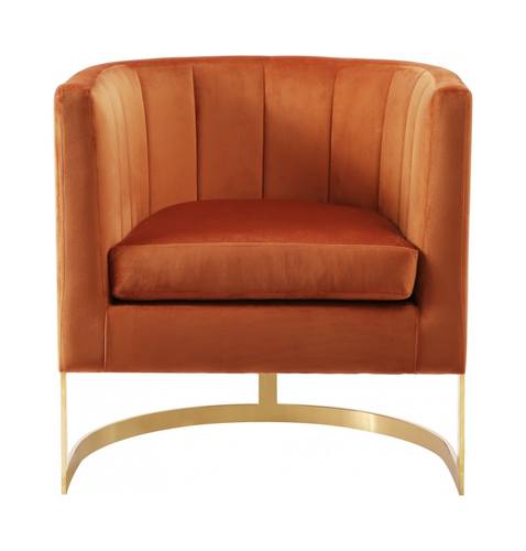 Carter Cognac Velvet Accent Chair by Meridian Furniture