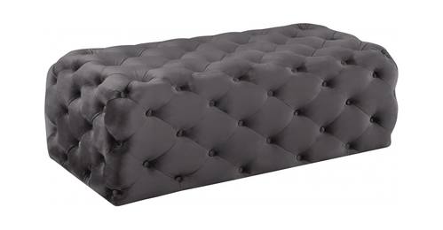 Casey Grey Velvet Ottoman Bench by Meridian Furniture
