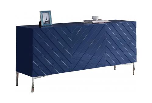 Collette Navy Blue Wood Sideboard Buffet by Meridian Furniture