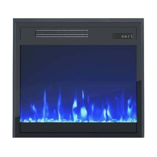 20 Inch Black Electric Fireplace Recessed Wall Mounted Heater by Meble Furniture