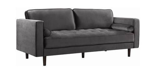 Emily Grey Velvet Sofa by Meridian Furniture