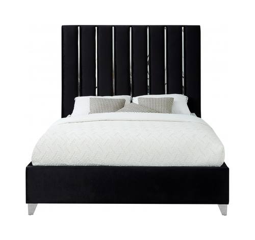 Enzo Black Velvet Bed by Meridian Furniture