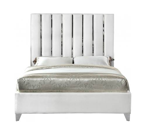 Enzo White Velvet Bed by Meridian Furniture