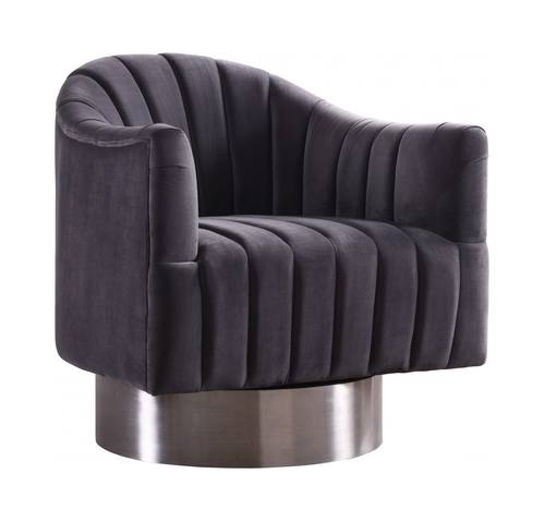 Farrah Grey Velvet Accent Chair by Meridian Furniture