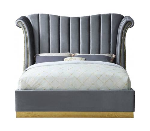 Flora Grey Velvet Bed by Meridian Furniture
