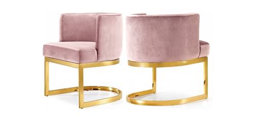 Gianna Pink Velvet Dining Chairs (Set of 2) by Meridian Furniture