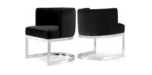Gianna Black & Chrome Velvet Dining Chairs (Set of 2) by Meridian Furniture