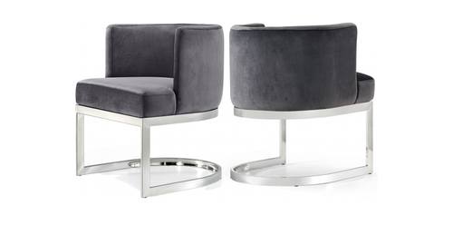 Gianna Grey Velvet Dining Chairs (Set of 2) by Meridian Furniture