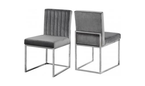 Giselle Grey Velvet Dining Chairs (Set of 2) by Meridian Furniture