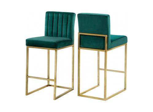 Giselle Green Velvet Counter Stool (Set of 2) by Meridian Furniture