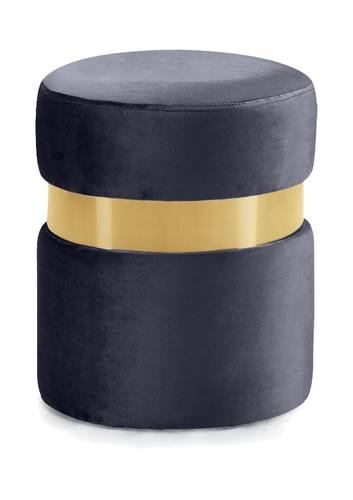 Hailey Grey & Gold Velvet Ottoman Stool by Meridian Furniture