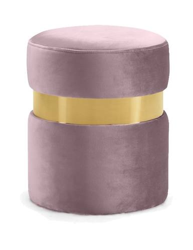 Hailey Pink Velvet Ottoman Stool by Meridian Furniture
