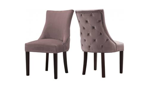 Hannah Pink Velvet Dining Chairs (Set of 2) by Meridian Furniture