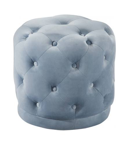 Harper Sky Blue Velvet Ottoman Stool by Meridian Furniture
