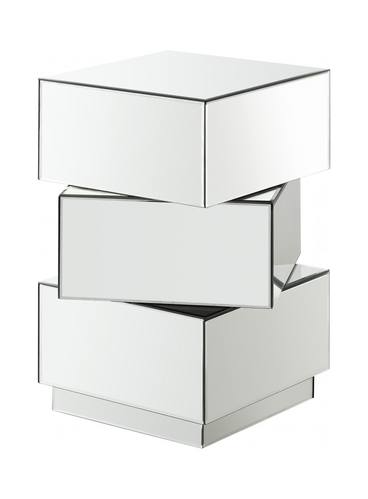 Haven White Mirror Stack End Table by Meridian Furniture