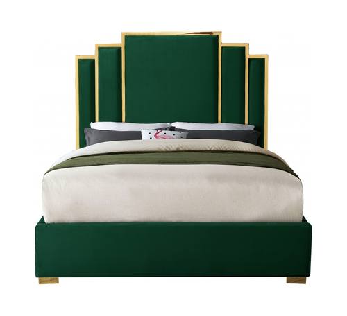 Hugo Green Velvet Bed by Meridian Furniture
