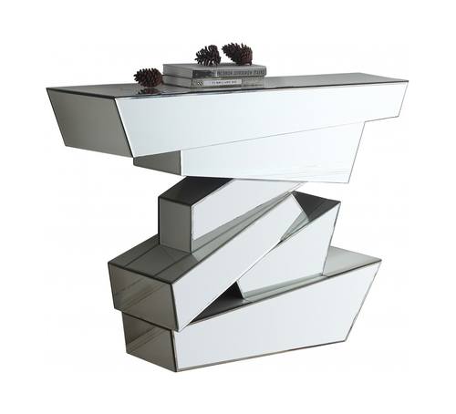Jade White Top Glass Console Table by Meridian Furniture