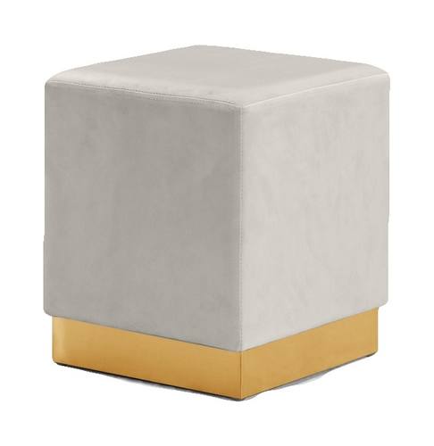 Jax Cream Velvet Ottoman Stool by Meridian Furniture