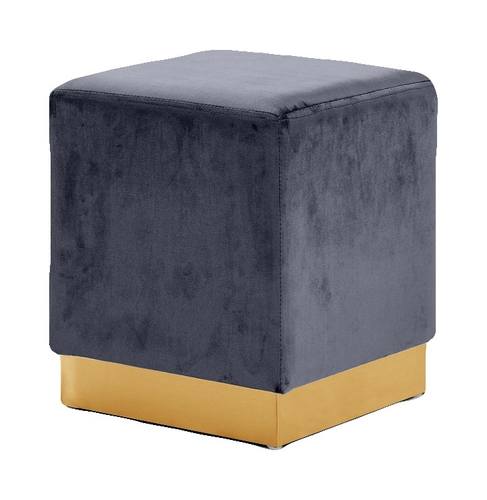 Jax Grey & Gold Velvet Ottoman Stool by Meridian Furniture