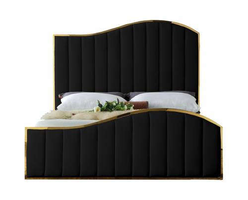 Jolie Black Velvet Bed by Meridian Furniture