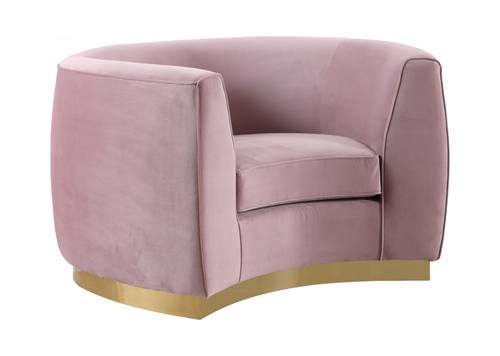Julian Pink & Gold Velvet Chair by Meridian Furniture