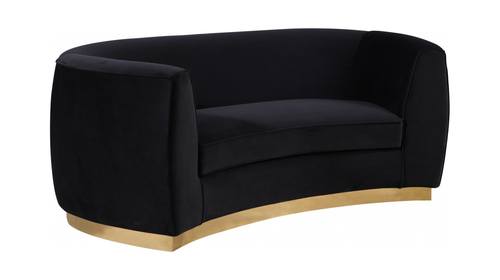Julian Black & Gold Velvet Loveseat by Meridian Furniture